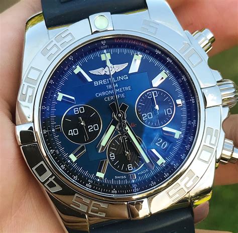 breitling watch blue|breitling chronomat 44 blue face.